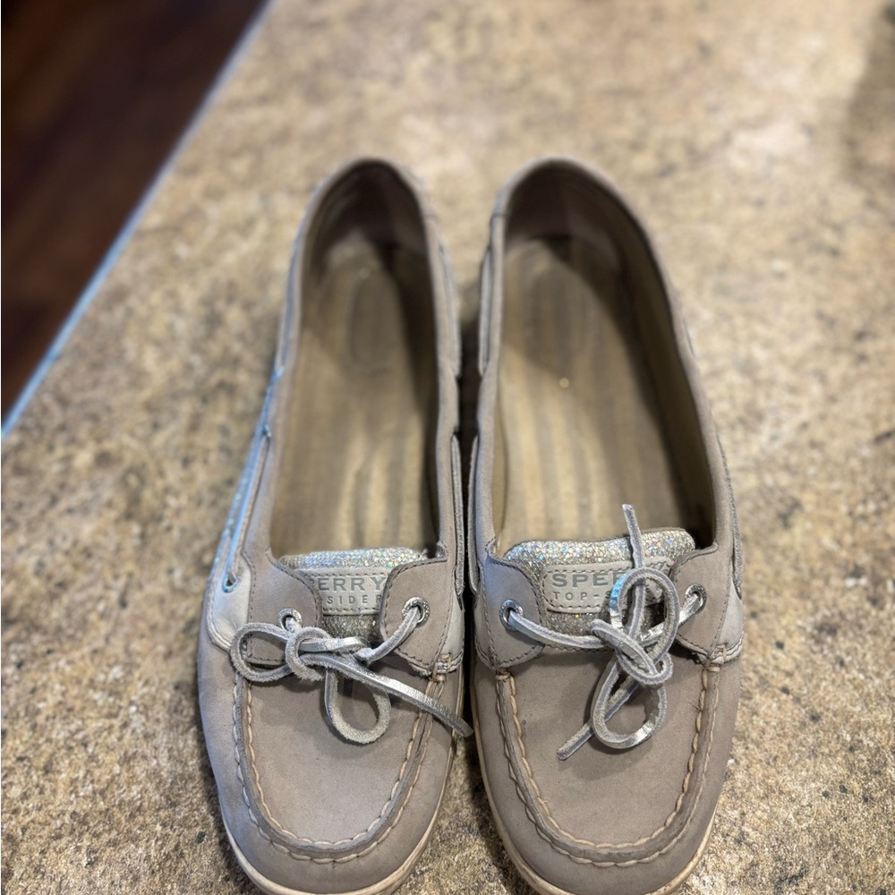 Sperry Top Siders Gray & silver with Suede Finish